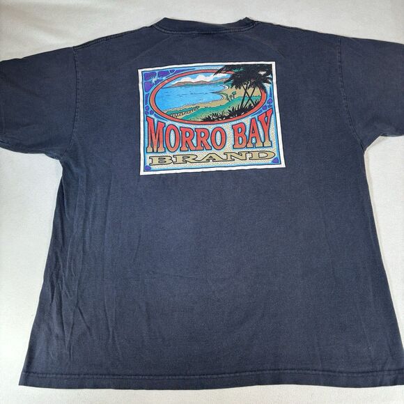 Vintage California Morro Bay Beach Coconut Graphic Tee Size XL Single Stitch - Picture 1 of 9